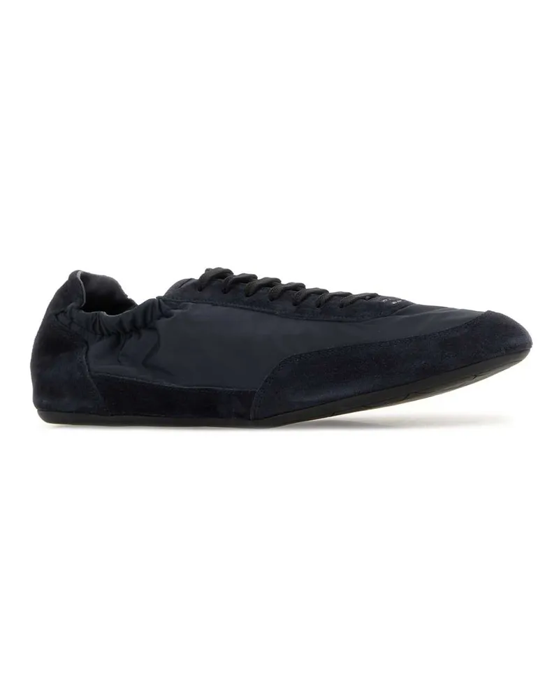 Prada Men's Navy Blue Nylon And Suede Sneakers Blu Navy