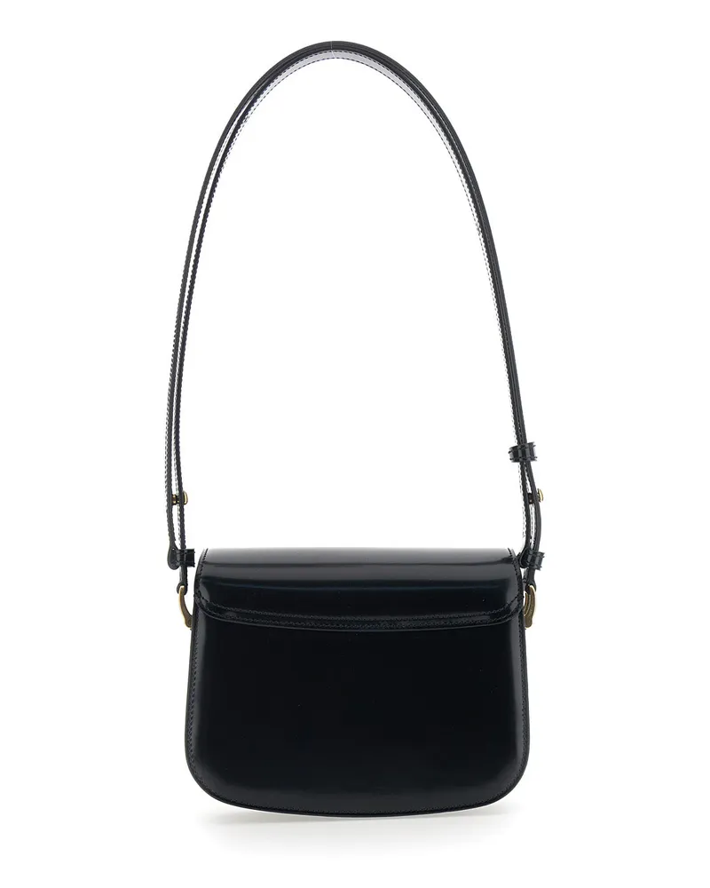 AMI Paris Women's Shoulder Bag Paris Black Leather Calf Black