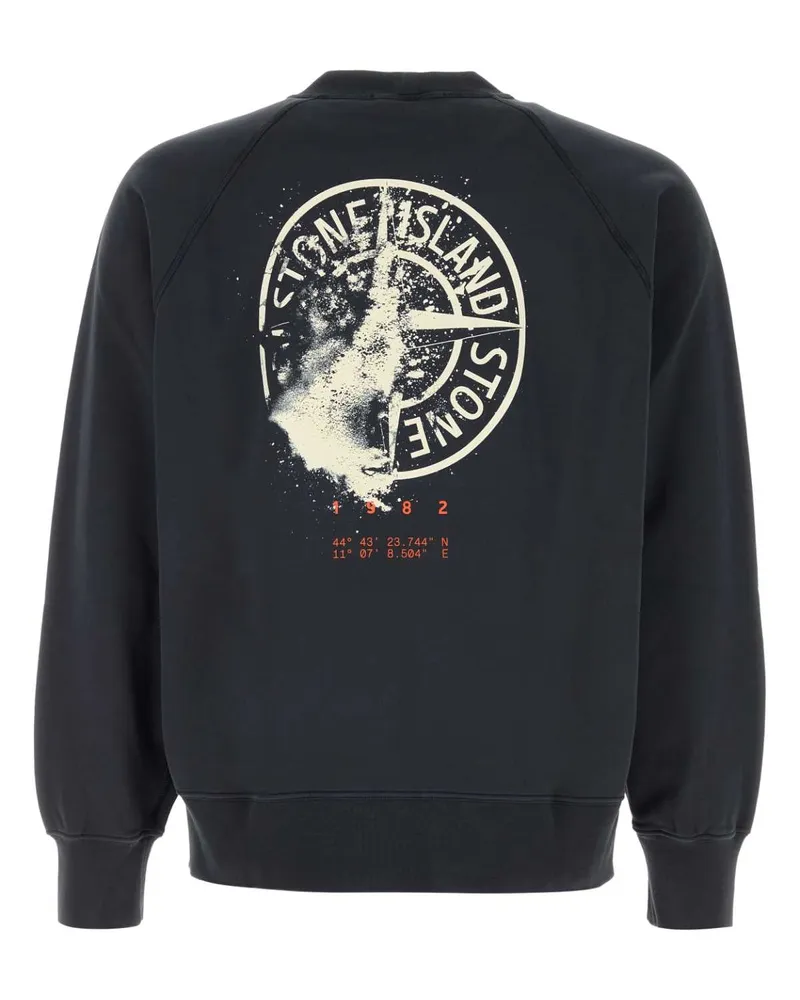 Stone Island Men's Navy Blue Cotton Sweatshirt Exterior: Felpe Sweater Navy