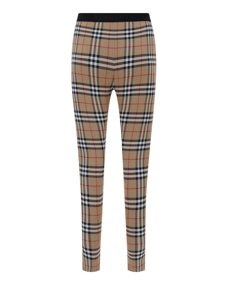 Burberry Archive Check Leggings — Beige Beige