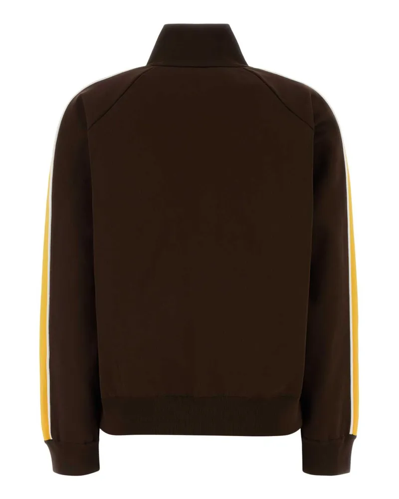 Miu Miu Women's Chocolate Tech Fabric Sweatshirt Moromais Recycled Nylon Sweater Brown