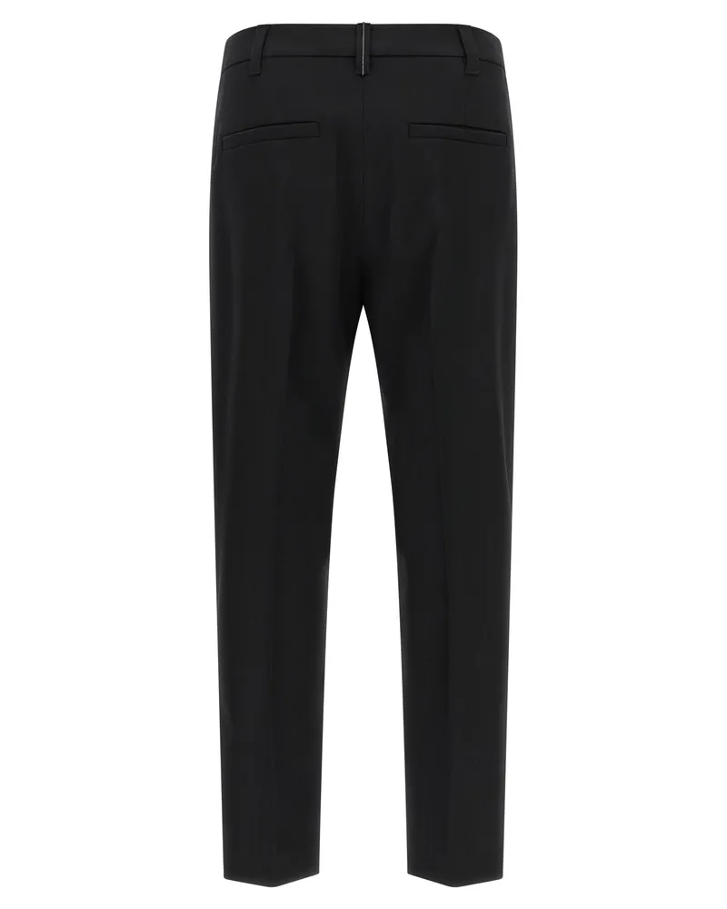 Brunello Cucinelli Women's Black Virgin Wool Dress Pants Black