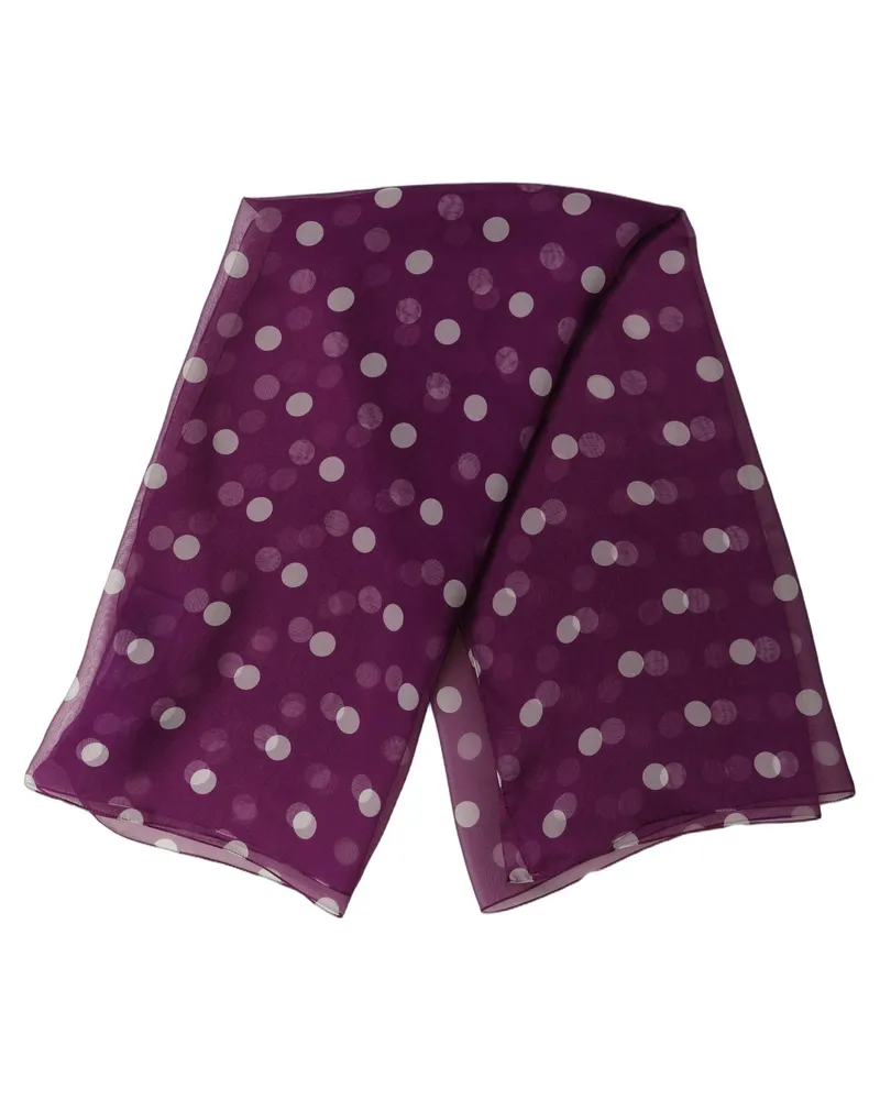 Dolce & Gabbana Polka Dot Silk Scarf — Purple Purple