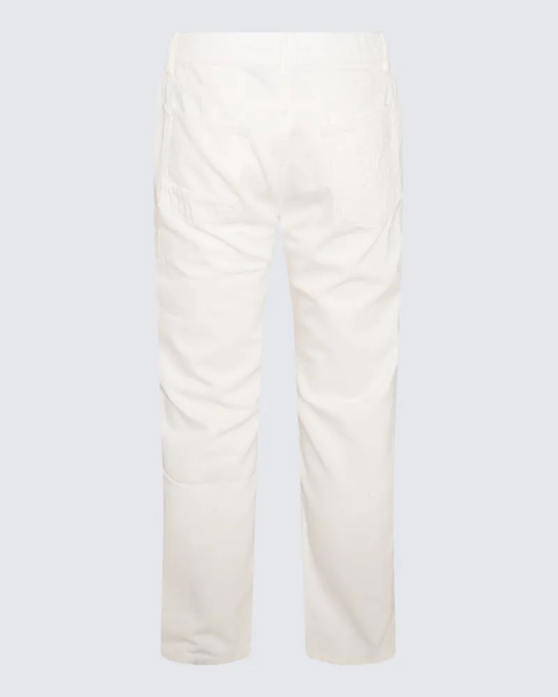 Palm Angels Men's Jeans Off White Black _co White