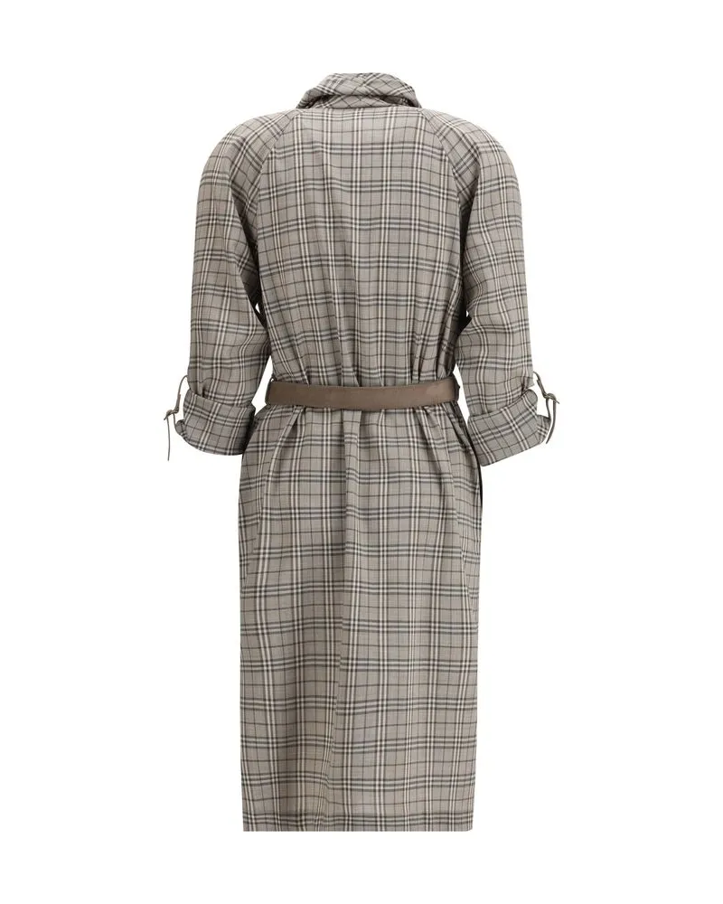 Burberry Women's Gray Wool Casual Dress Gray