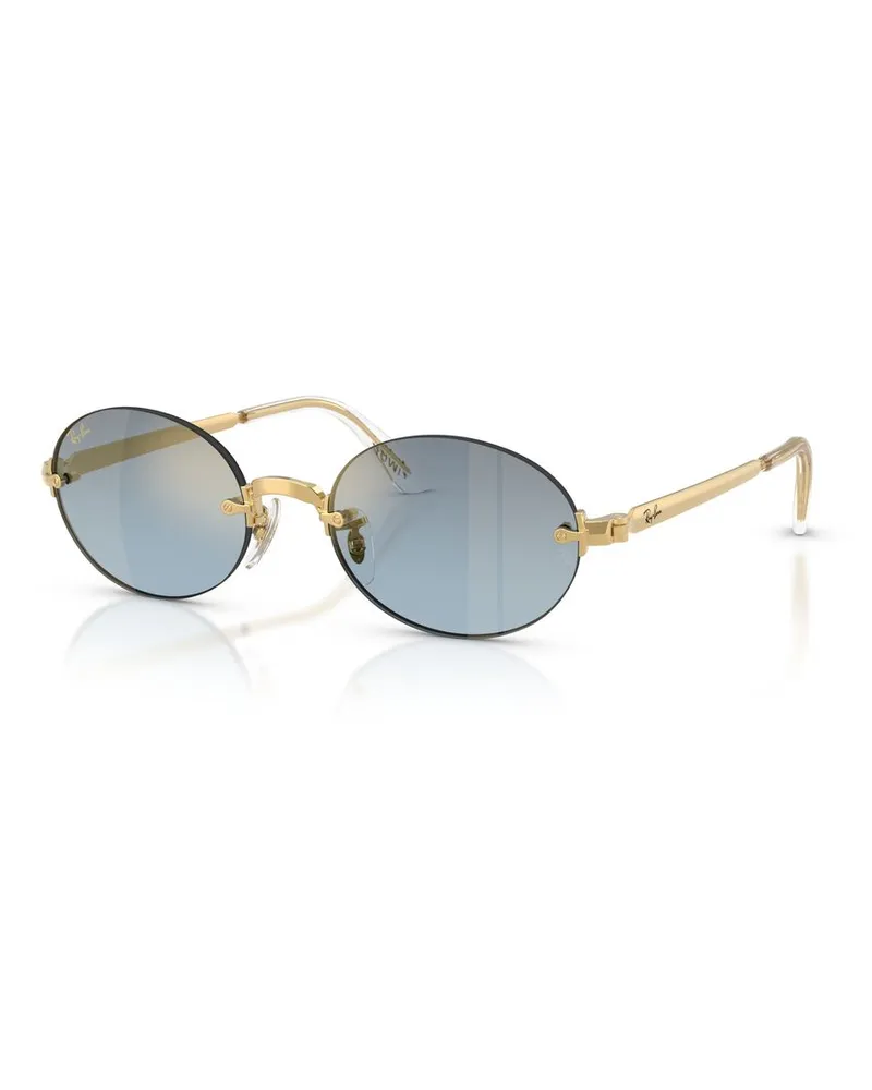 Ray Ban 0RB3929 Metal Round-Frame Sunglasses — Gold Gold