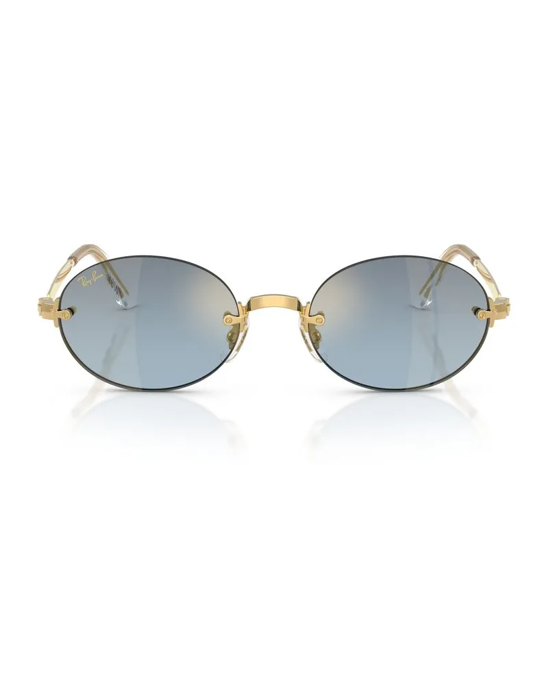 Ray Ban 0RB3929 Metal Round-Frame Sunglasses — Gold Gold