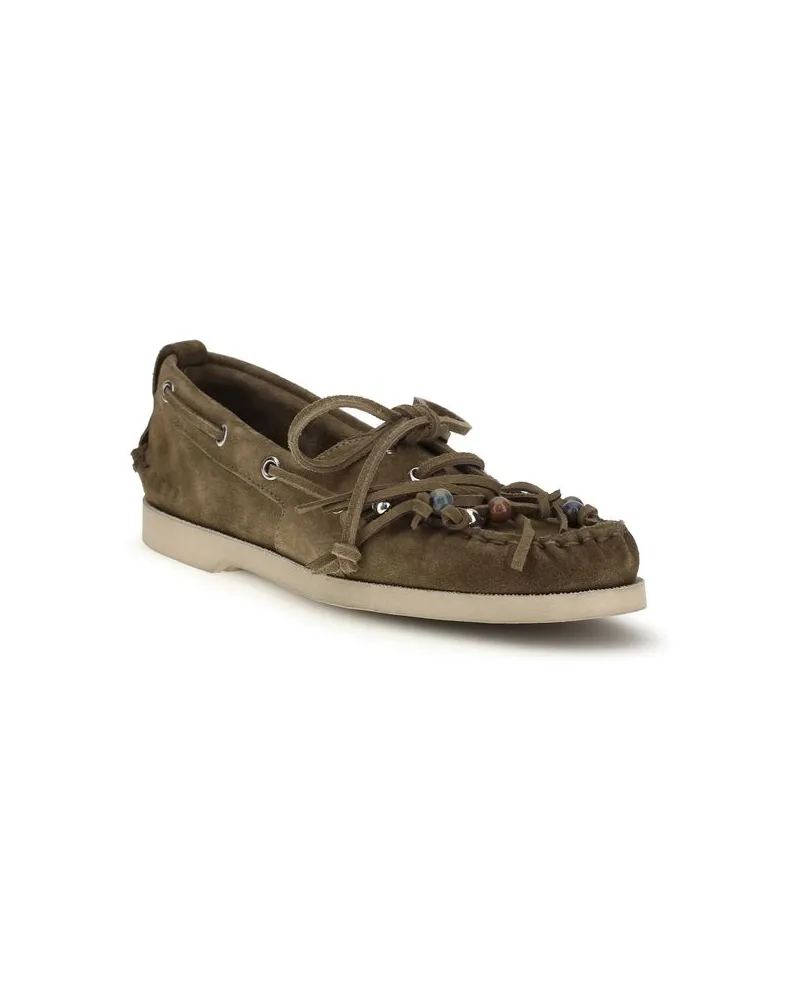 Golden Goose Women's Bicolor Calf Leather Bos Taurus Slip-On Loafers Brown