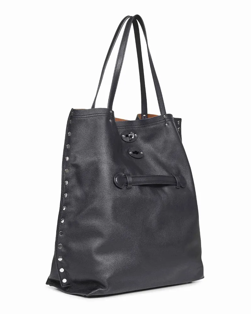 Zanellato Women's Tote Bag Aspasso Black Leather Bovine (top Grain) Handbags Hand Black