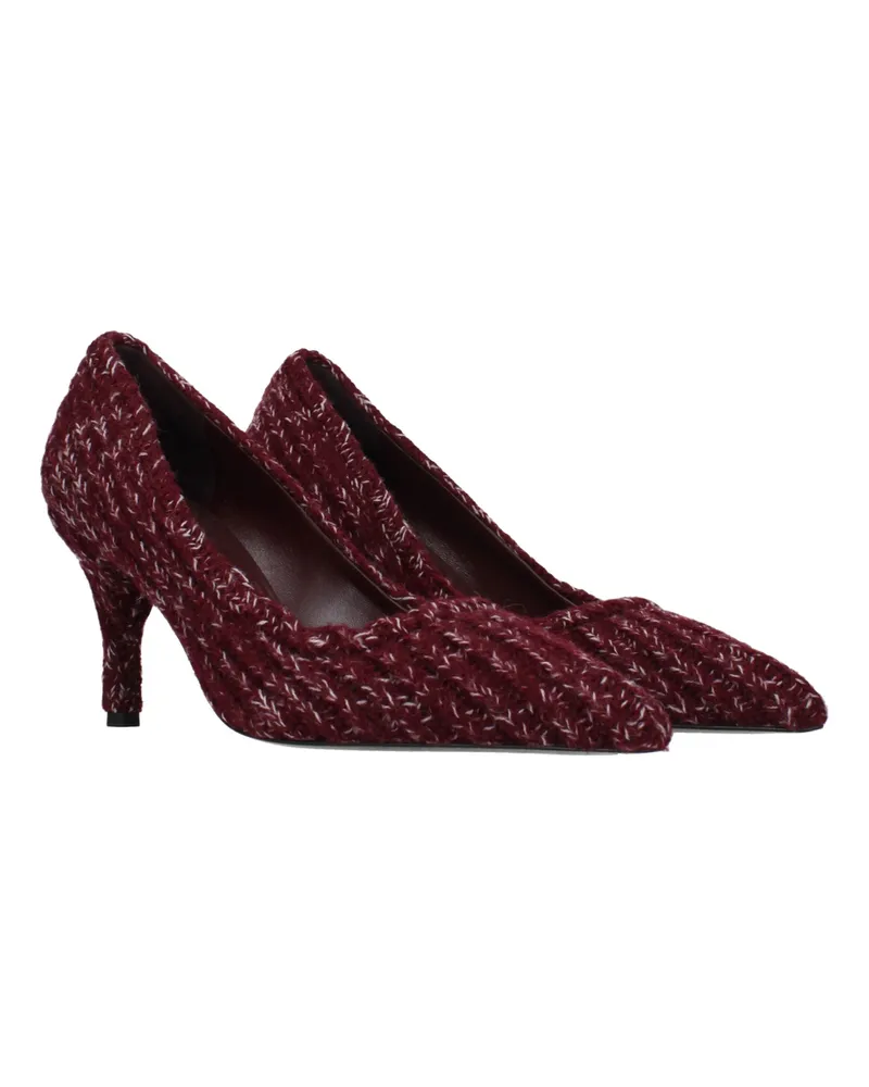 Prada Women's Quilted Fabric Pump Burgundy Burgundy
