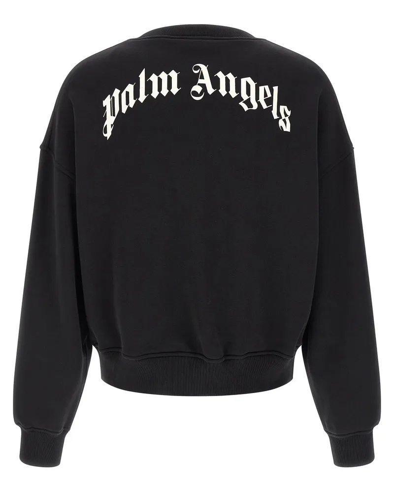 Palm Angels Logo-Embroidered Sweatshirt — Black Black