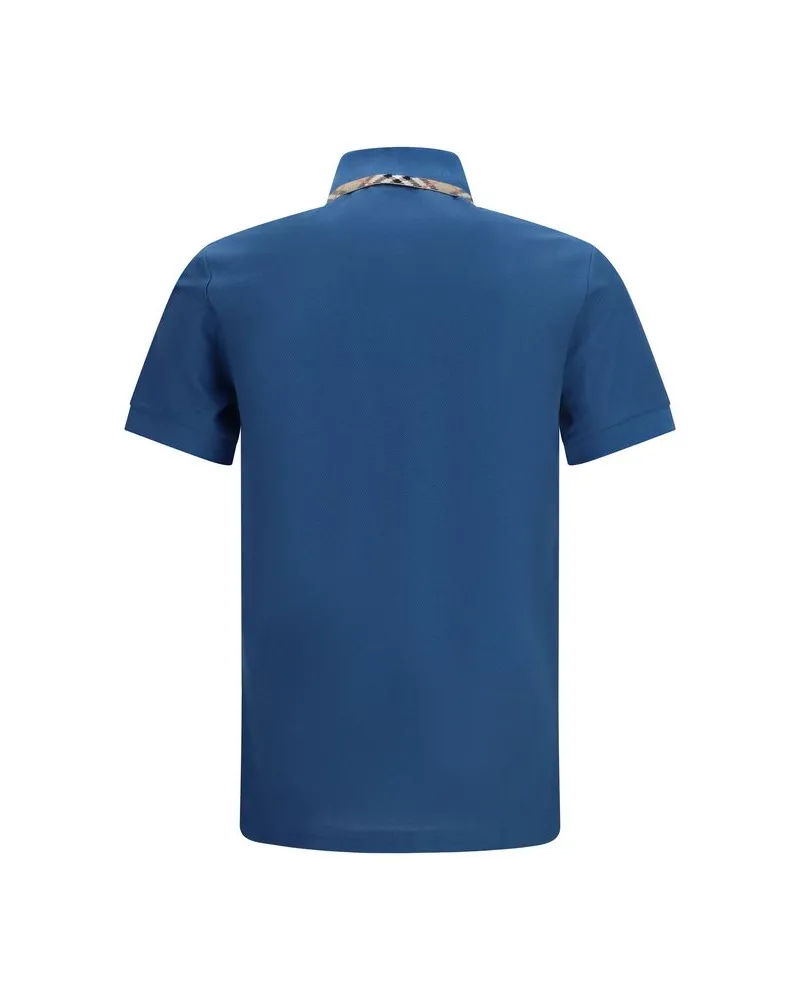 Burberry Men's Blue Cotton Polo Shirt Blue