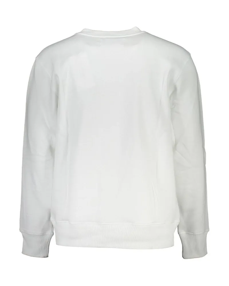 Calvin Klein Cotton-Blend Logo Print Sweatshirt — White White