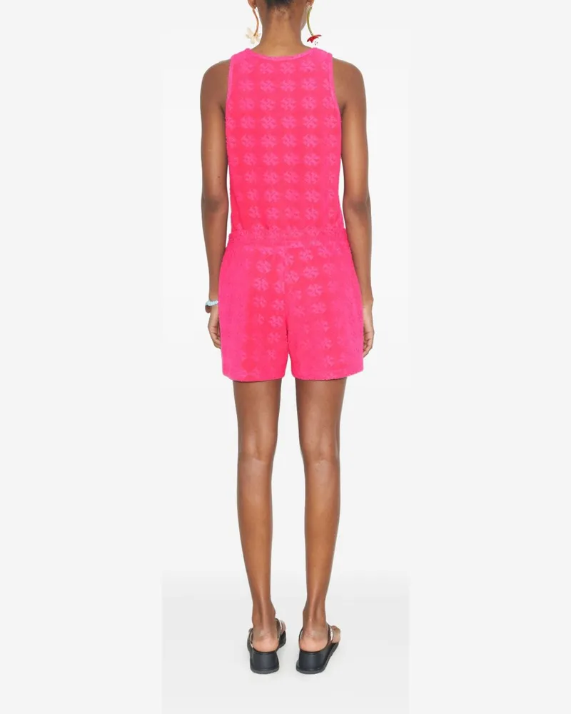 Tory Burch Logo-Jacquard Cotton Shorts — Pink Pink