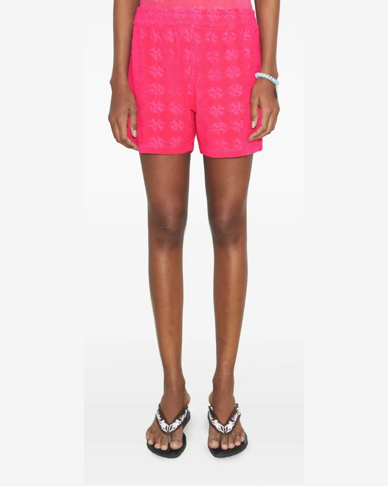 Tory Burch Logo-Jacquard Cotton Shorts — Pink Pink