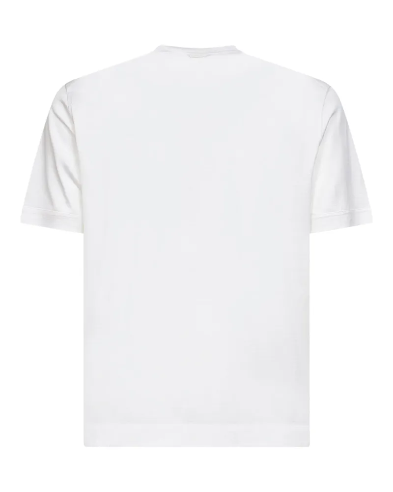 Ermenegildo Zegna Men's Cotton And Silk T-Shirt White T-Shirts Polos White