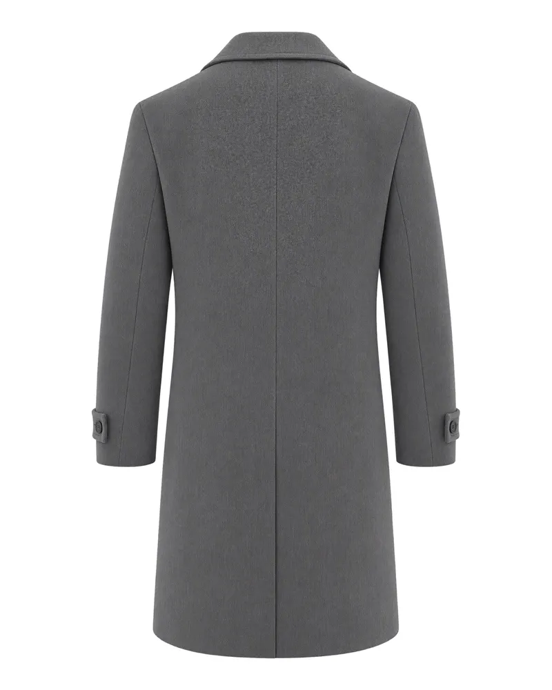 Luigi Bianchi Mantova Double-Breasted Virgin Wool Coat — Gray Gray