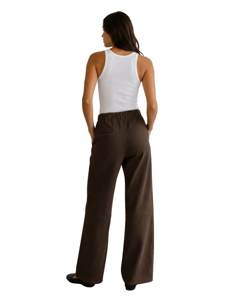 Stouls Women's Trousers Oswald Suede Brown Brown