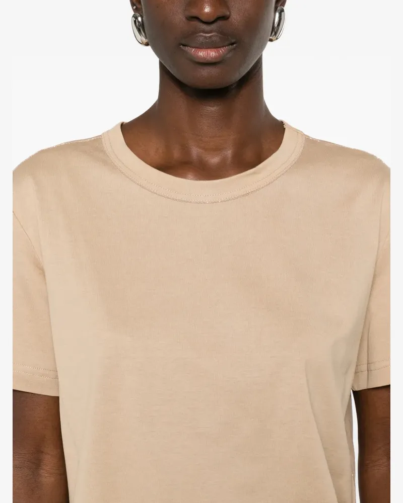 Fabiana Filippi Women's Round-Neck T-Shirt Ss26 W Beige
