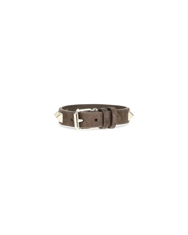 Valentino Garavani Women's Brown Calf Leather Bos Taurus Bracelet Brown