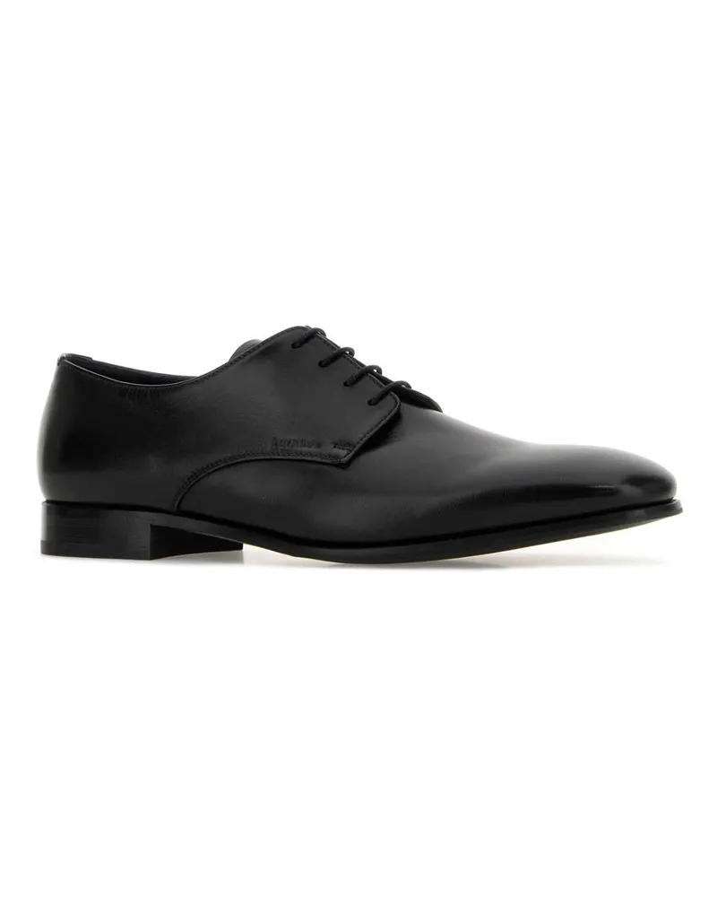 Prada Men's Black Ovine Leather Lace-Up Shoes Nero Scarpe Stringate Black