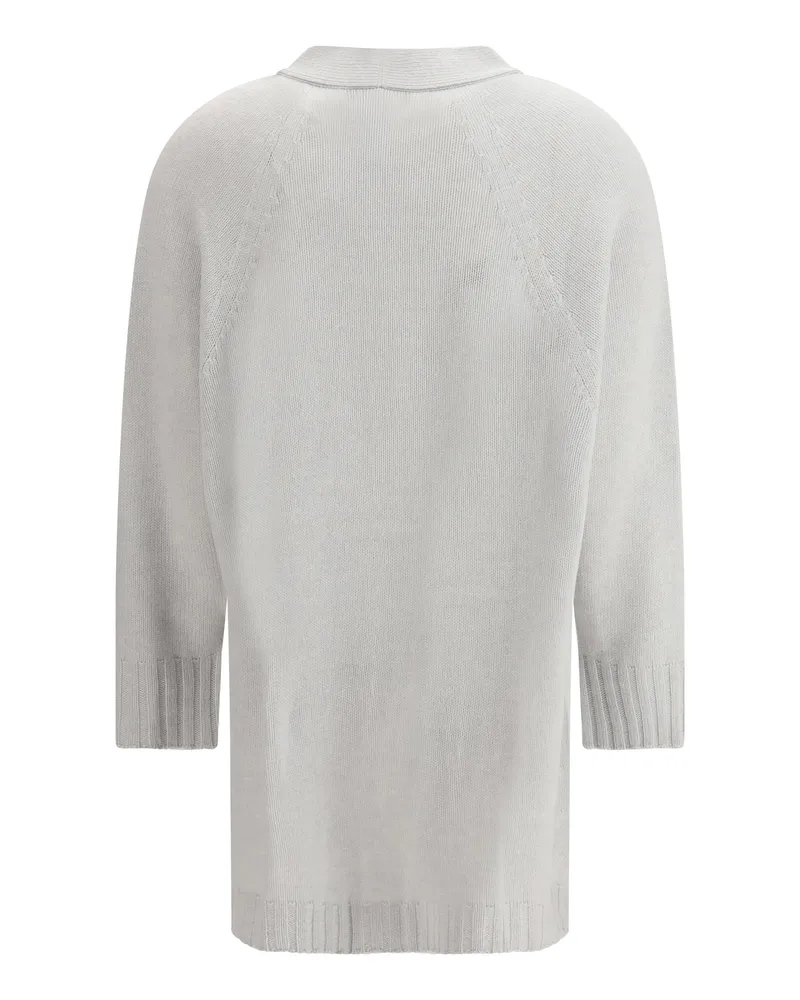 Fabiana Filippi Women's Cardigan Fine Knit With A V-Neckline Pioggia Sweater Gray