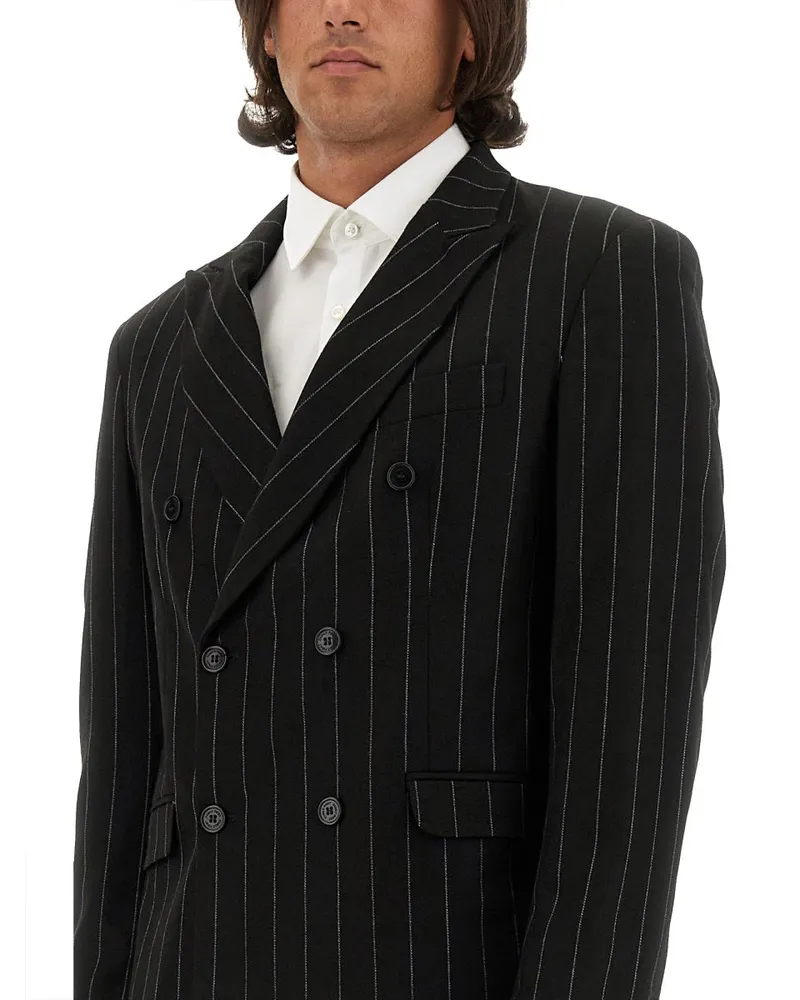 Family First Double-Breasted Blazer — Black Black