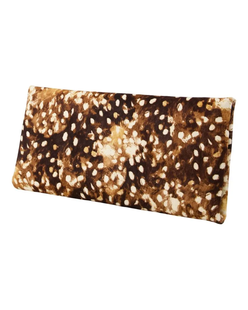STAUD Muse Leather Clutch — Brown Brown