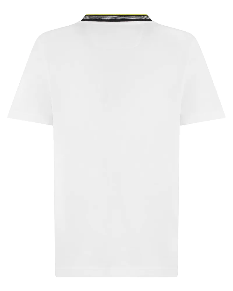 HUGO BOSS Men Cotton T-Shirt White Open T-Shirts And Polos White