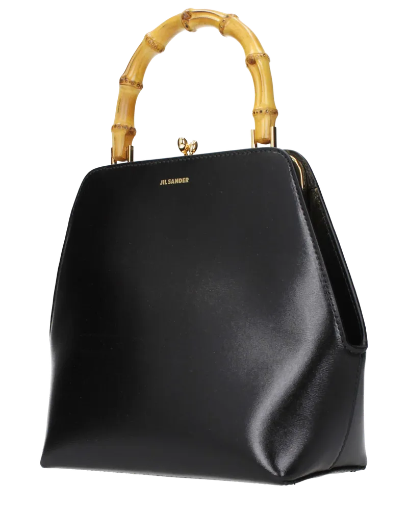 Jil Sander Women's Black Leather Handbag Bag Black