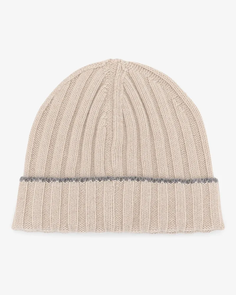 Brunello Cucinelli Men's Cashmere Beanie Hat Beige Beige