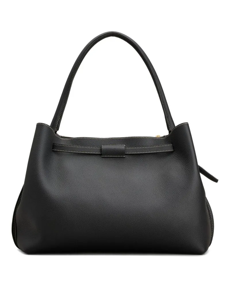 TOD'S Leather Top Handle Shoulder Bag — Black Black