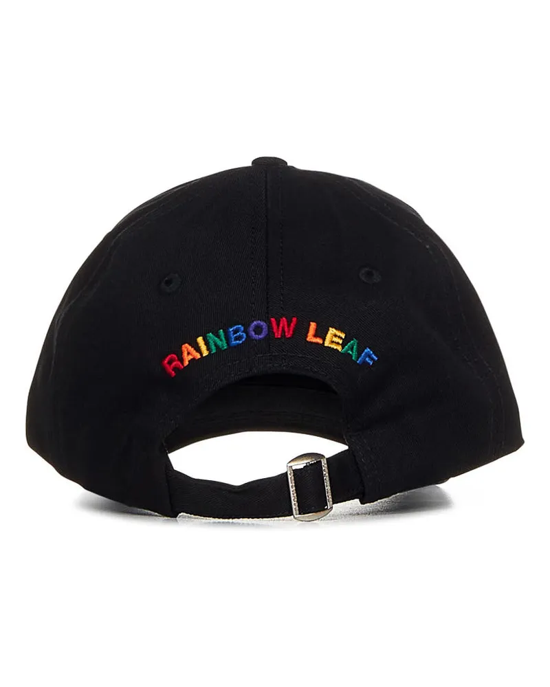 Dsquared2 Men's Rainbow Leaf Logo Baseball Cap Black Accessories > Beanies & Hats Black