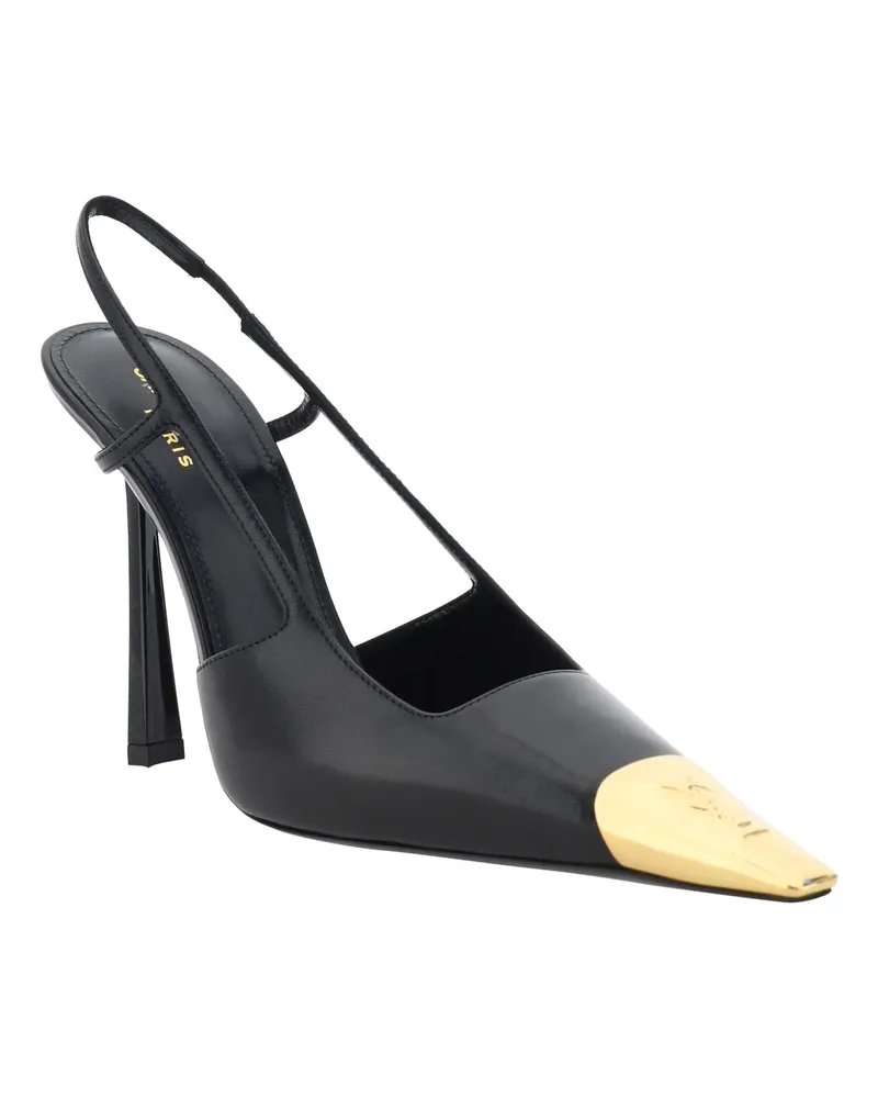 Saint Laurent Women's Jeanne Pumps Nero Calf Leather Bos Taurus High Heel Shoes Black