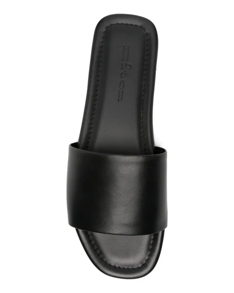 Kiton Calf Leather Sandal — Black Black