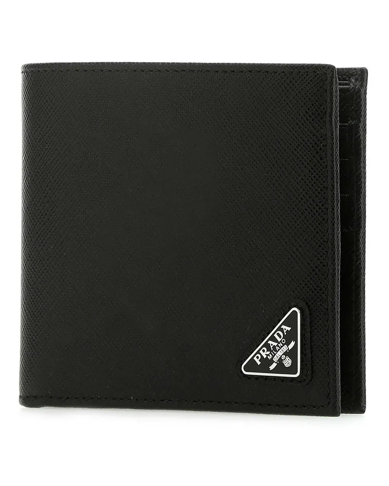 Prada Men's Saffiano Leather Wallet Black Made Italy Black