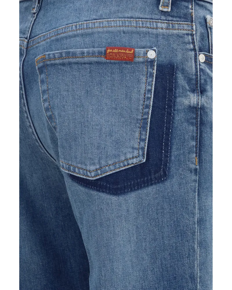 7 for all mankind Women's Straight Jeans Calie Blue Core Cotton Blue