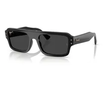 RB4454 Rectangular Frame Sunglasses — Black