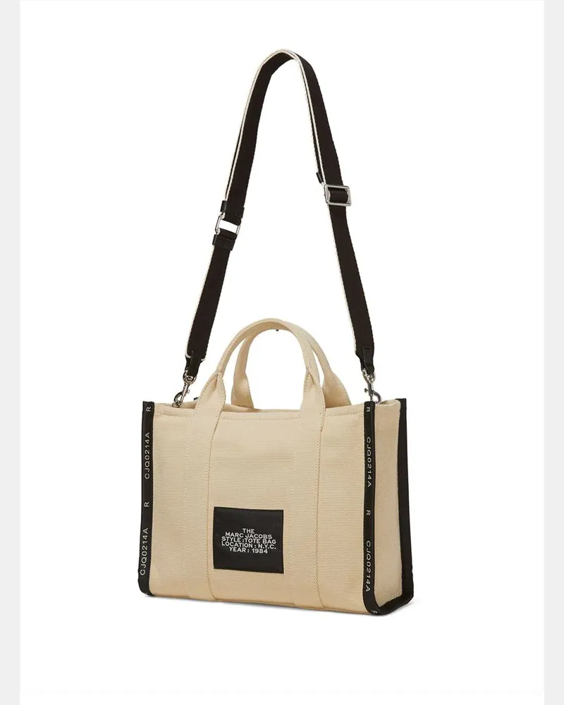 Marc Jacobs Women's Handbag Small Tote Beige Ecoleather Cotton Handbags Hand Bags Beige