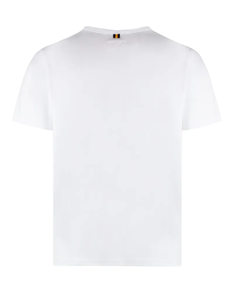 K-Way Men's Adame Cotton Crew-Neck T-Shirt White T-Shirts And Polos White