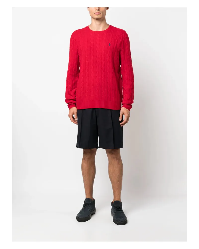 Ralph Lauren Wool-Cashmere Crew Neck Sweater — Red Red