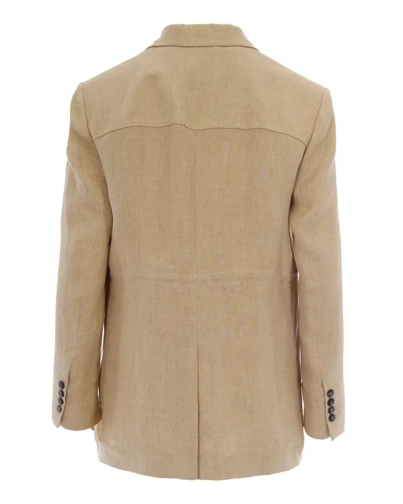 Max Mara Women's Sahariana Linen Jacket Colonial Beige