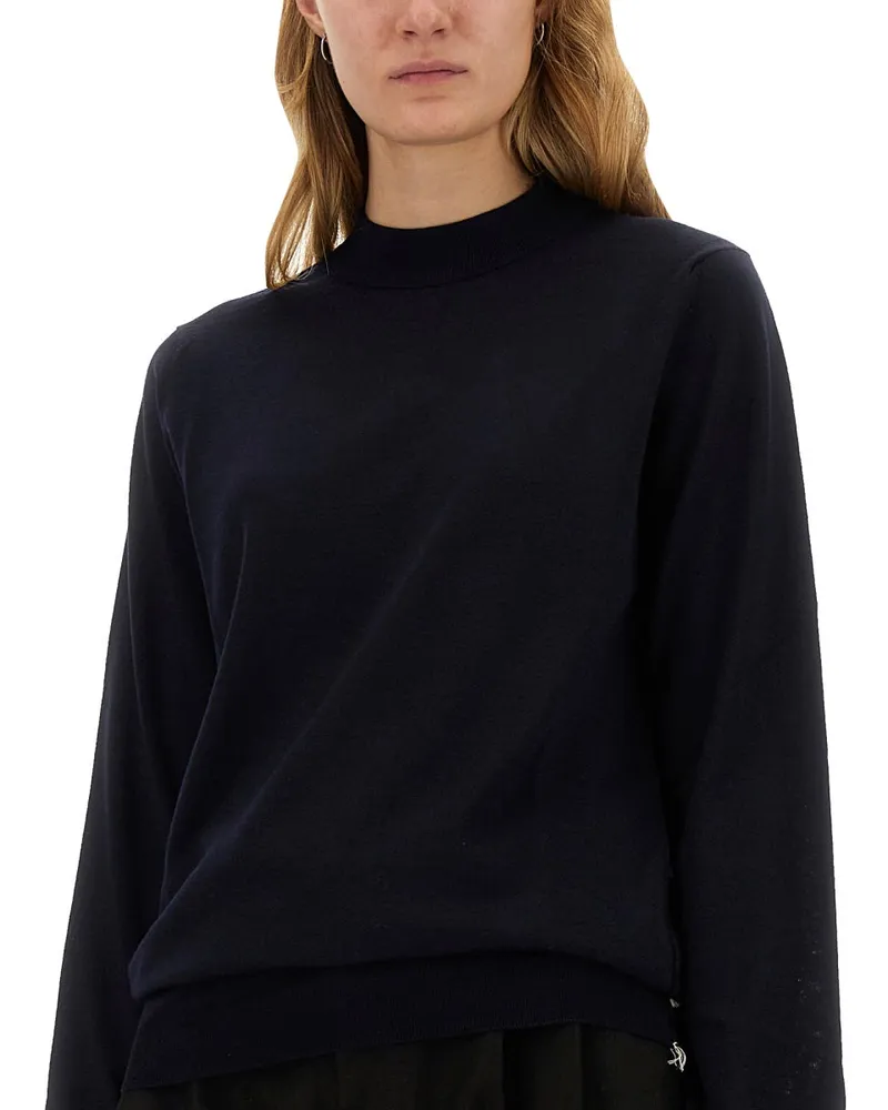 Maison Margiela Wool Jersey Sweater — Blue Blue