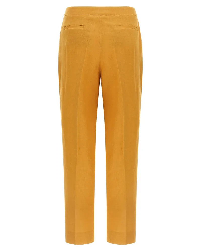 Herno Linen Tailored Trousers — Gold Gold