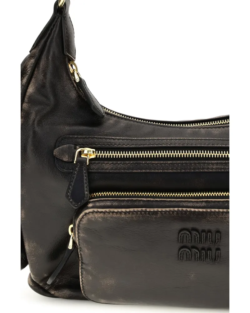 Miu Miu Women's Pocket Shoulder Bag Calf Leather, Coffee Brown