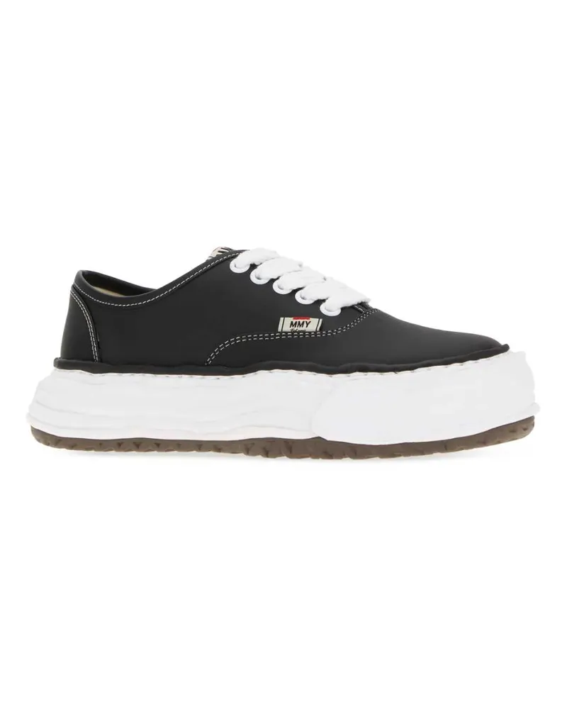 MIHARAYASUHIRO Unisex Black Leather Baker Sneakers Black