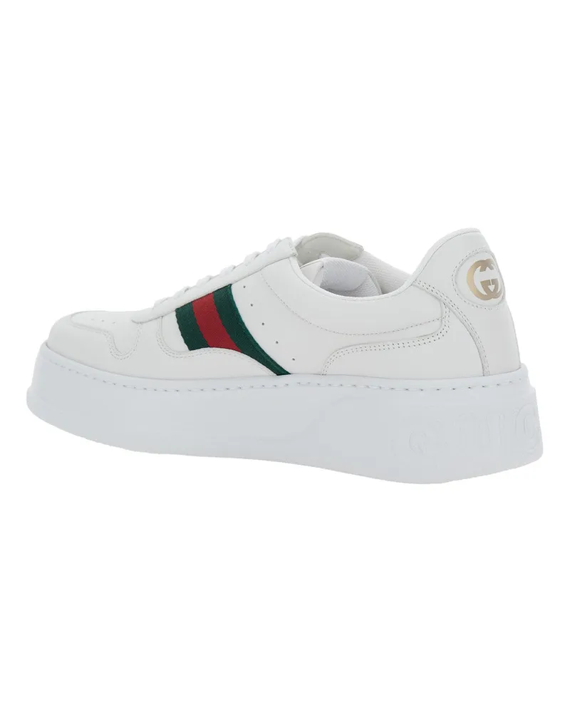 Gucci Men's Sneakers White Leather Oversized Sole Calf Trainers White