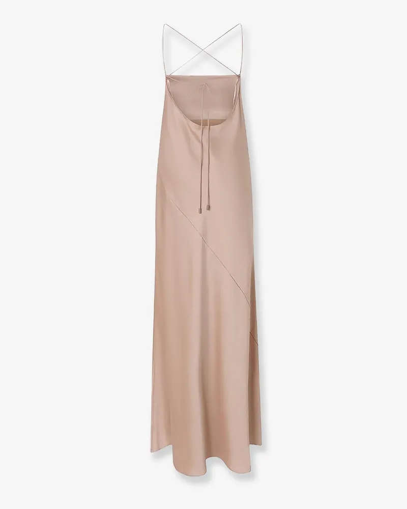 Pinko Women's Farro Satin Long Dress Pink Acetate Pink
