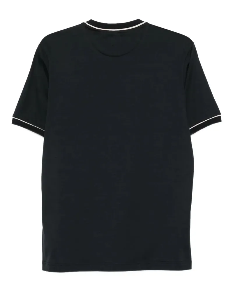 Eleventy Women Piped-Trim Cotton T-Shirt Aw25 M Black