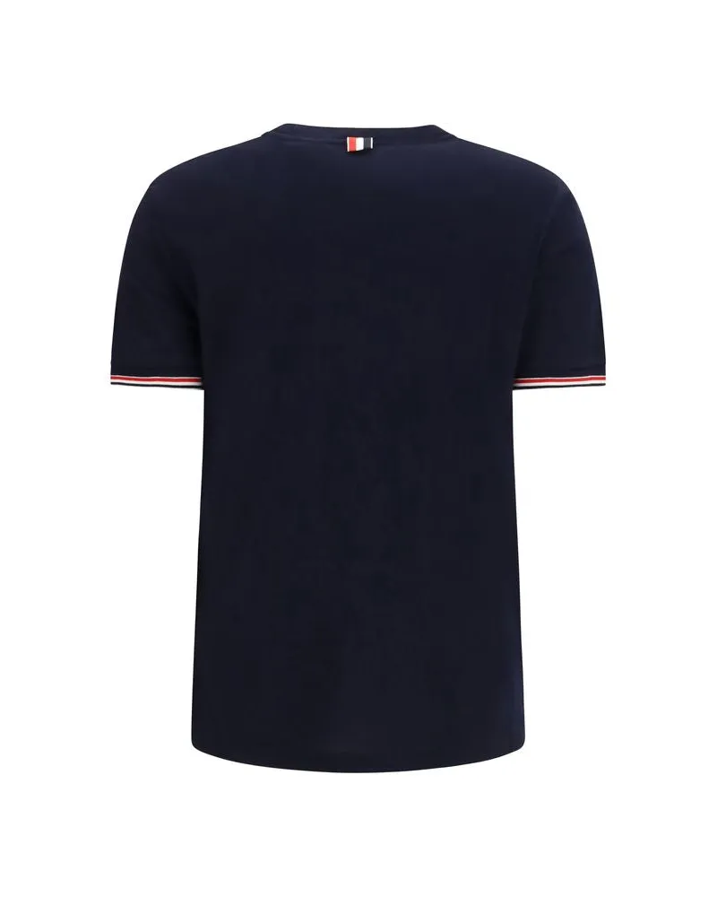 Thom Browne Women's Blue Wool Oves Aries T-Shirt Navy